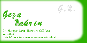 geza makrin business card